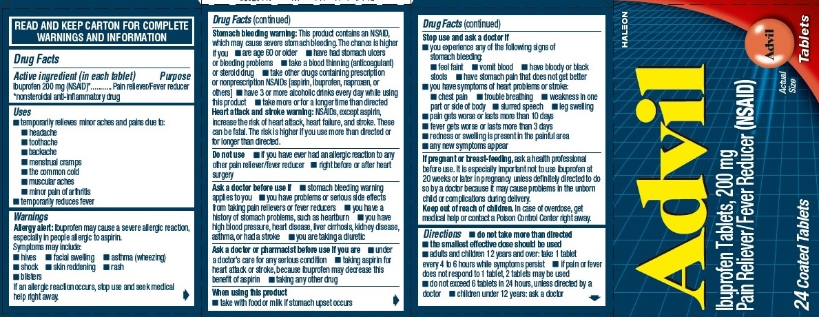 Advil label — Ibuprofen 200mg